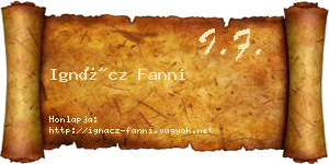 Ignácz Fanni névjegykártya