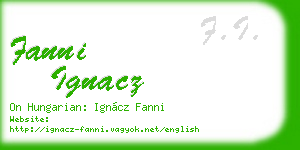 fanni ignacz business card